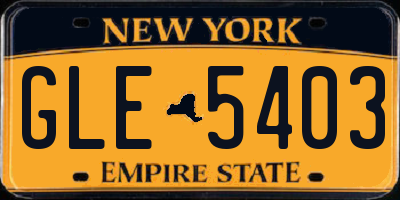 NY license plate GLE5403