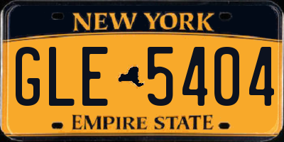 NY license plate GLE5404