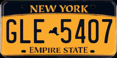 NY license plate GLE5407