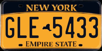 NY license plate GLE5433