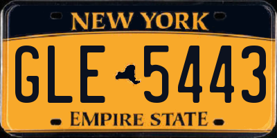 NY license plate GLE5443
