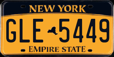 NY license plate GLE5449