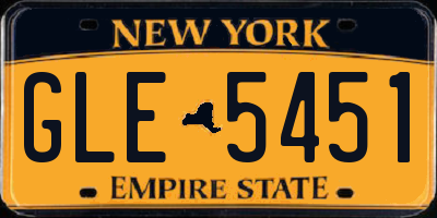 NY license plate GLE5451