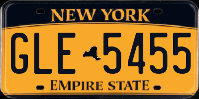 NY license plate GLE5455