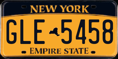 NY license plate GLE5458