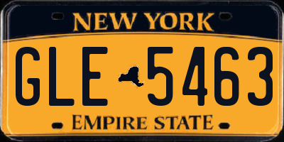 NY license plate GLE5463