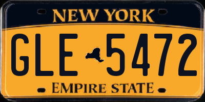NY license plate GLE5472