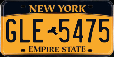 NY license plate GLE5475