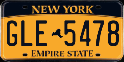 NY license plate GLE5478