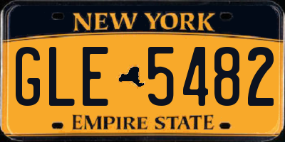 NY license plate GLE5482