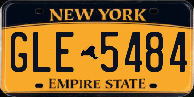 NY license plate GLE5484