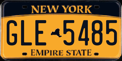 NY license plate GLE5485