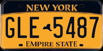 NY license plate GLE5487