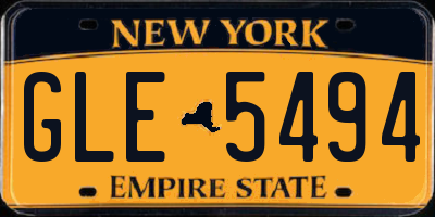 NY license plate GLE5494