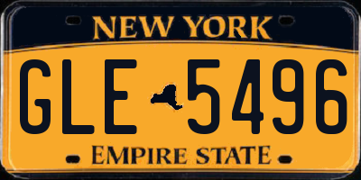NY license plate GLE5496
