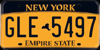NY license plate GLE5497