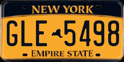 NY license plate GLE5498