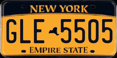 NY license plate GLE5505