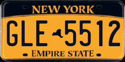 NY license plate GLE5512