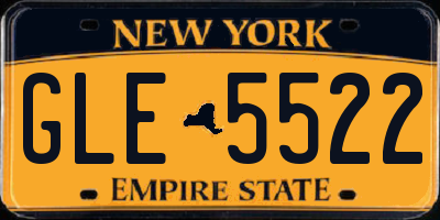 NY license plate GLE5522