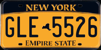 NY license plate GLE5526