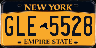 NY license plate GLE5528