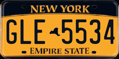 NY license plate GLE5534
