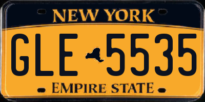 NY license plate GLE5535