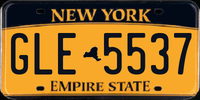 NY license plate GLE5537