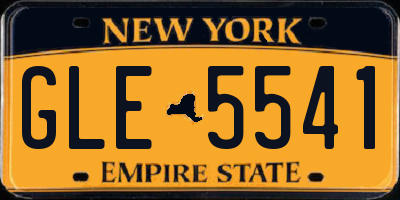 NY license plate GLE5541