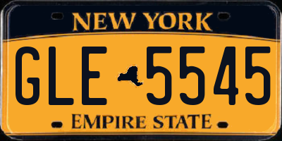 NY license plate GLE5545