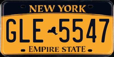 NY license plate GLE5547