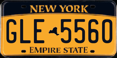 NY license plate GLE5560