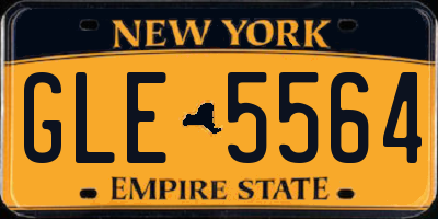 NY license plate GLE5564