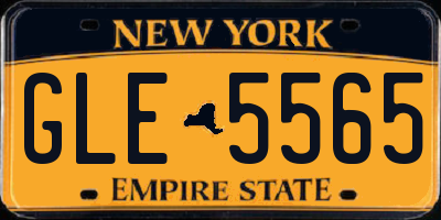 NY license plate GLE5565