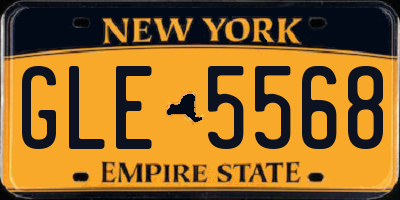 NY license plate GLE5568