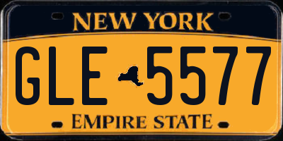 NY license plate GLE5577