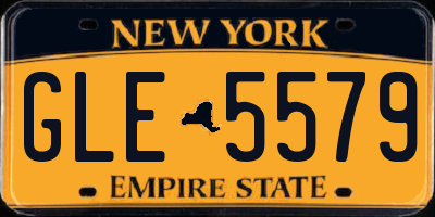 NY license plate GLE5579