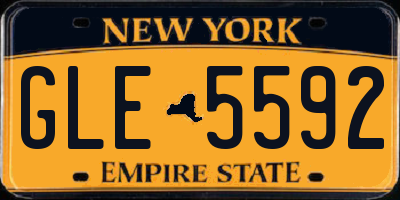 NY license plate GLE5592