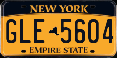 NY license plate GLE5604
