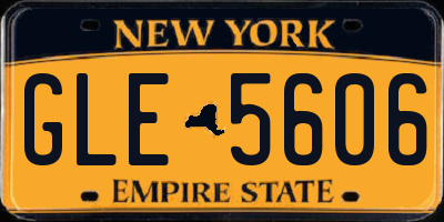 NY license plate GLE5606
