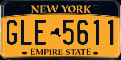 NY license plate GLE5611