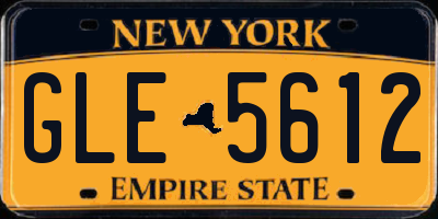 NY license plate GLE5612