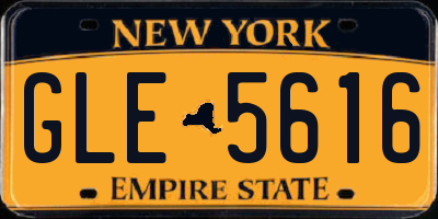 NY license plate GLE5616