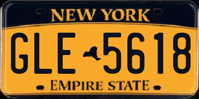NY license plate GLE5618