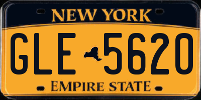NY license plate GLE5620