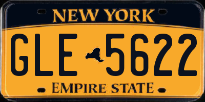 NY license plate GLE5622