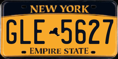 NY license plate GLE5627