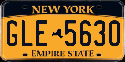 NY license plate GLE5630