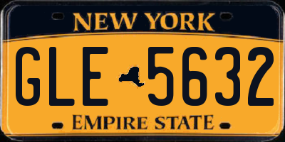 NY license plate GLE5632